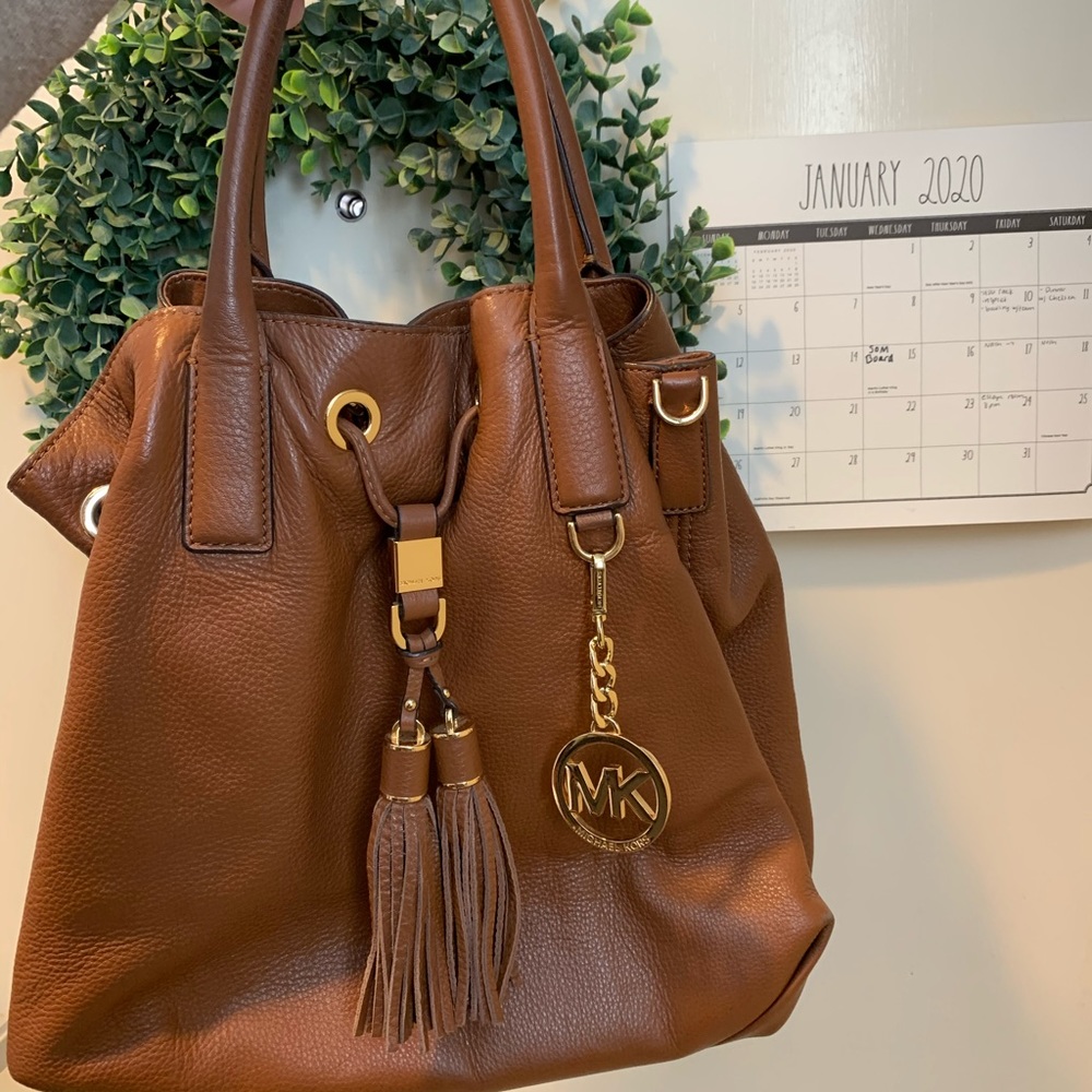 Brown & Gold Leather Michael Kors Handbag